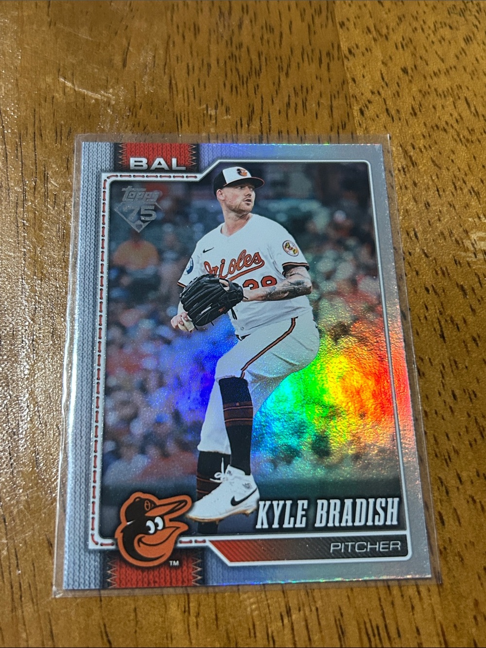 Topps Kyle Bradish Orioles Refractor Card - White/Orange/Black